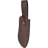 Damascus Large Hunter Wood DM-1217 - 6 Inch Damascus Blade With Brown Wood Handle And Brass Guard by Damascus