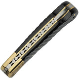 Damascus Lockback Buffalo DM 1225 - 2.75 Inch Damascus Blade 3.75 Inch Closed Horn Handle Brass Bolsters by Damascus