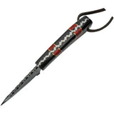 Damascus Hunter Black DM-1233RD - 7.25 Inch Damascus Blade With Full Tang And Leather Sheath by Damascus
