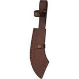 Damascus Forge Scimitar Bowie DM-1252 - 7 Inch Damascus Blade, Walnut Handle, Brass Guard, Turquoise Spacers by Damascus