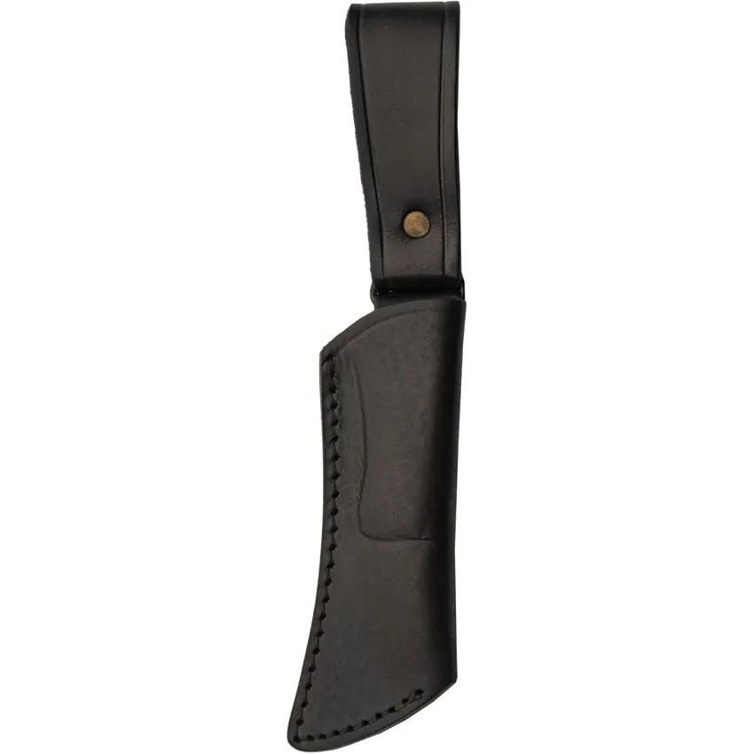 Black Marble Damascus Hook Hunter - 7 Inch Full Tang Curved Blade With Black White Resin Handle by Damascus