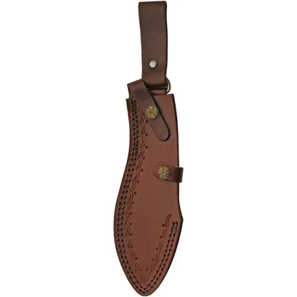 Damascus Kukri Bowie Rosewood DM1261 - 8 Inch Damascus Blade With Rosewood Handle And Leather Sheath by Damascus
