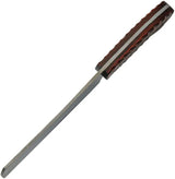 Damascus Cleaver DM-1276 - 6.75 Inch Damascus Blade Full Tang Black Red Sculpted Wood Handle Leather Belt Sheath by Damascus