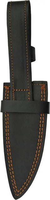 Damascus DM-1280 Fixed Blade Knife - Walnut Handle, Full Tang, Lanyard Hole, Black Leather Belt Sheath by Damascus