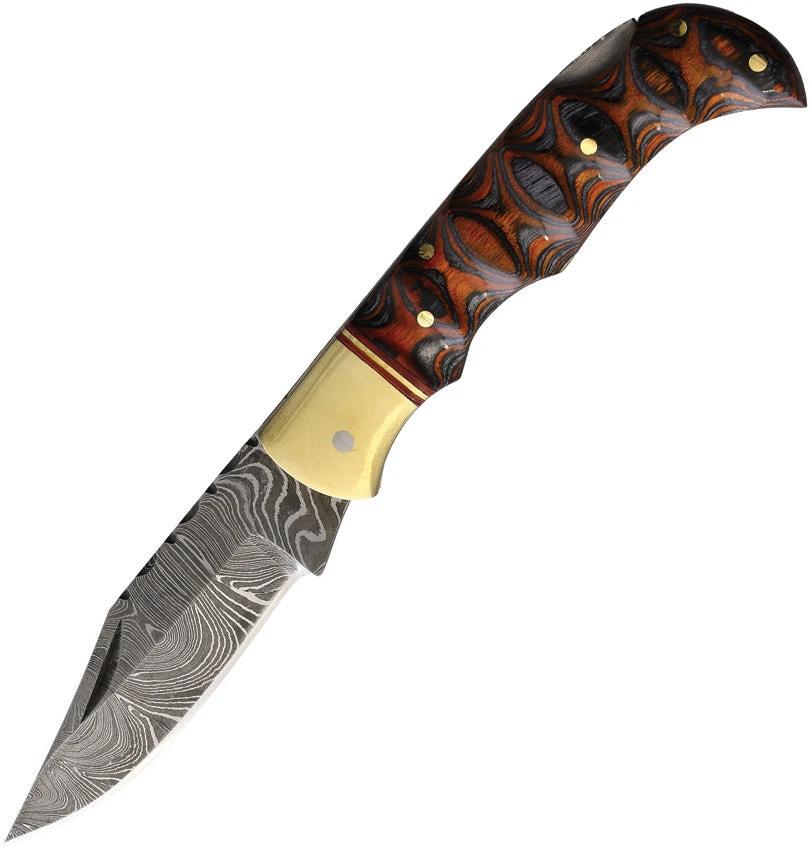 Damascus Twisted Wood Lockback DM-1286 by Damascus