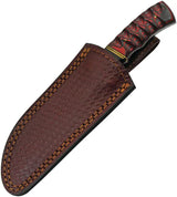 Damascus Forge Fixed Blade Wood DM-1288 - Full Tang Damascus Blade With Sculpted Wood Handle by Damascus