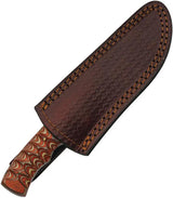 Damascus Forge Fixed Blade Wood DM-1289 - 8 Inch Overall Length With Clip Point Blade And Wood Handle by Damascus