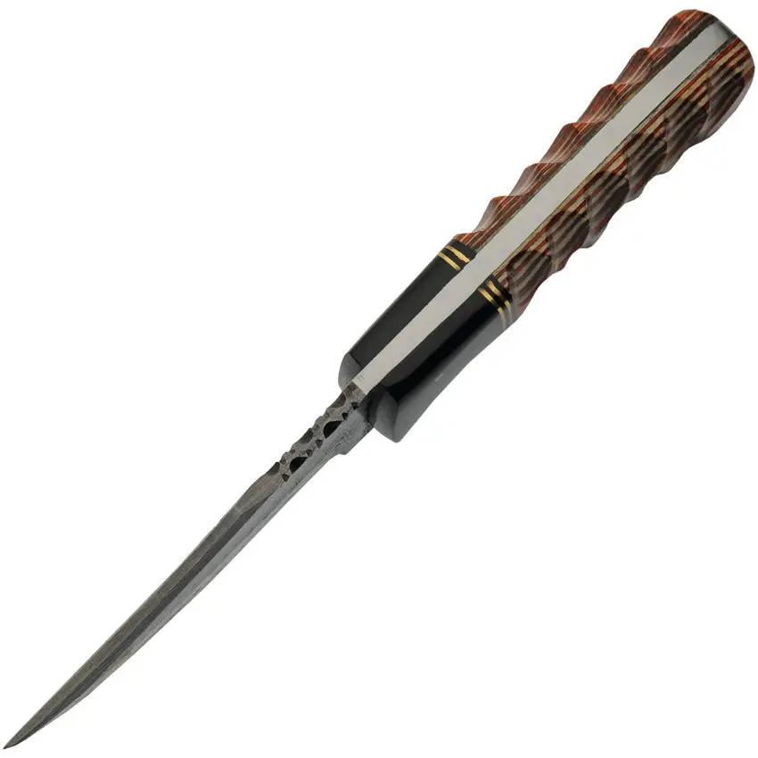 Damascus Forge Fixed Blade Wood DM-1289 - 8 Inch Overall Length With Clip Point Blade And Wood Handle by Damascus