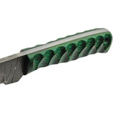 Damascus Exotic Hunter Green Knife DM1290GN Full Tang Damascus Steel Blade Green Wood Handle Belt Sheath Included by Damascus