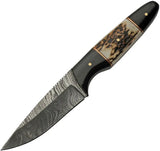 Damascus Forge Fixed Blade Buffalo Stag Knife DM-1293SG - Full Tang Damascus Blade, Buffalo Horn And Stag Bone Handle by Damascus