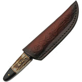 Damascus Forge Fixed Blade Buffalo Stag Knife DM-1293SG - Full Tang Damascus Blade, Buffalo Horn And Stag Bone Handle by Damascus