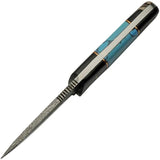 Dakota Forge Damascus Fixed Blade Buffalo Turquoise Knife DM-1293TR - Full Tang With Buffalo Horn And Turquoise Handle by Damascus