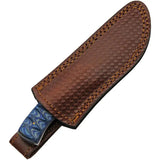 Blue Lake Ripple Hunter - Damascus Steel Blade, Full Tang With Blue Pakkawood Handle by Damascus