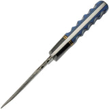 Blue Lake Ripple Hunter - Damascus Steel Blade, Full Tang With Blue Pakkawood Handle by Damascus
