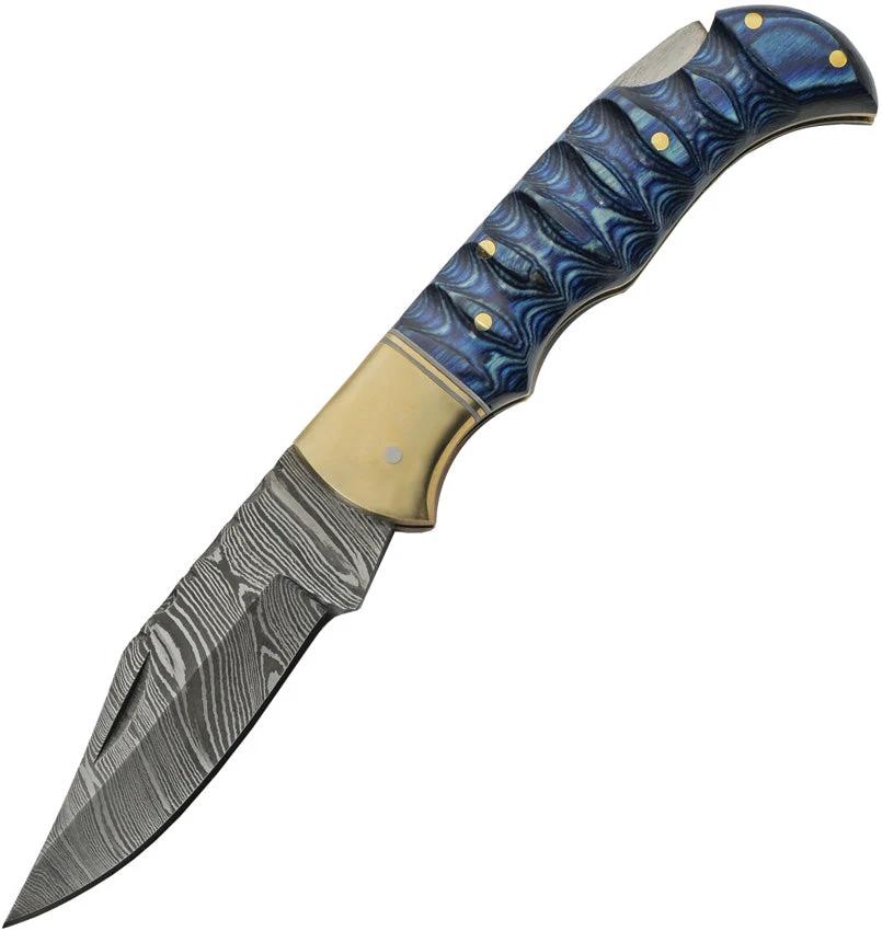 Damascus Grooved Lockback Blue DM-1303BL by Damascus