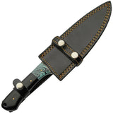 Damascus Hunter Horn Resin Knife DM-1305 - Full Tang Damascus Blade With Horn And Resin Handle by Damascus