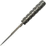 Damascus Charcoal Hunter DM-1306 - Full Tang Damascus Blade With Black And White Micarta Handle And Leather Sheath by Damascus