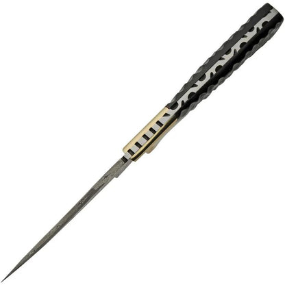Damascus Brass Skinner Micarta DM-1308 Knife - Full Tang Brass Guard 9 Inch Overall by Damascus
