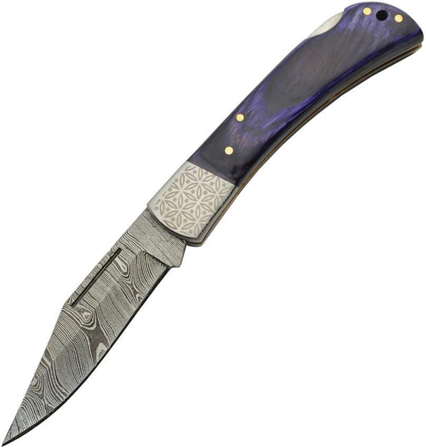 Damascus Opal Blue Lockback DM-1310 by Damascus