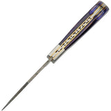 Damascus Opal Blue Lockback Knife - Damascus Clip Point Blade With Blue Pakkawood Handle by Damascus