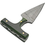 Damascus Push Dagger DM-1317GN - Full Tang Green Micarta Handle With Double Edge Blade by Damascus