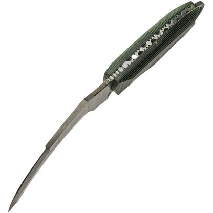 Damascus Tree Ridge Karambit DM-1324 - 9 Inch Damascus Blade Full Tang With Finger Ring And Micarta Handle by Damascus