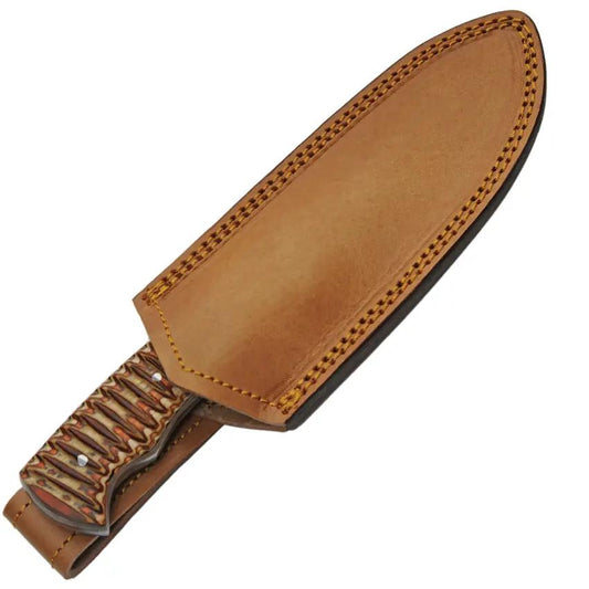 Noble Forge Damascus Golden Yellow Skinner DM-1331 - Full Tang Pakkawood Handle With Damascus Steel Blade by Damascus