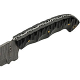 Damascus Slate Cleaver DM-1332 - 8 Inch Damascus Blade, Full Tang With Black Micarta Handle And Leather Belt Sheath by Damascus
