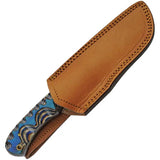 Blue River Damascus Hunter DM-1334 - Full Tang Damascus Blade With Blue Pakkawood Handle by Damascus