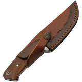 Damascus Hunter Wood DP DM-1335 - 8 Inch Overall Knife With 4 Inch Damascus Drop Point Blade And Leather Sheath by Damascus
