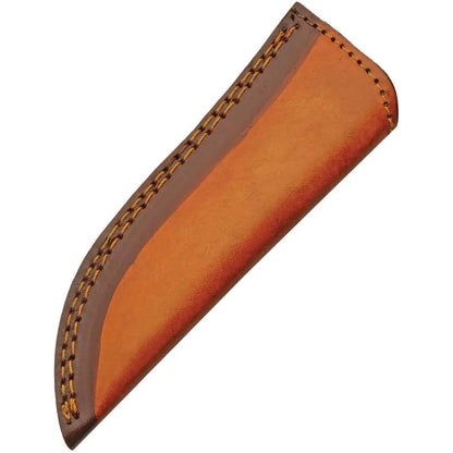 Damascus Hunter DM-1336 - Full Tang Damascus Blade Knife With Brown Wood Handle And Leather Sheath by Damascus