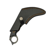 Damascus Talon Karambit - Full Tang Damascus Steel Blade With Black Pakkawood Handle And Finger Ring by Damascus