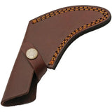 Damascus Talon Karambit - Blue Pakkawood Handle And Full Tang With Finger Ring Belt Sheath Included by Damascus