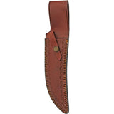 Damascus Bare Sycamore Hunter DM-1346 - Damascus Steel Blade With Brass Guard And Brown Leather Sheath by Damascus