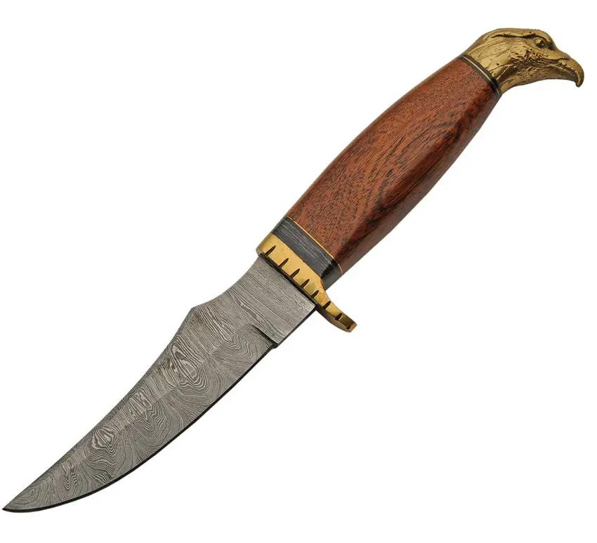 Damascus Forge Eagle Head Hunter DM-1347 - Damascus Steel Blade With Brass Guard And Eagle Head Pommel by Damascus