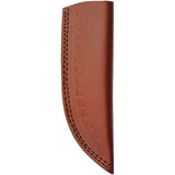 DM Knives Damascus Studded Wood Skinner DM-1348 - Full Tang With Brass Studs And Leather Sheath by Damascus