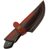 Damascus Skinner Buffalo Stag DM-1356 - Full Tang Knife With Stag Horn Handle And Leather Sheath by Damascus