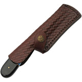 Damascus Razor Hunter Turquoise Knife - Full Tang Damascus Blade With Horn And Turquoise Handle by Damascus