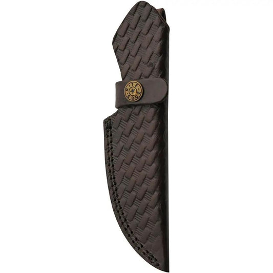 Damascus Ocean Ripple Hunter DM-1358 - Full Tang Damascus Blade With Black Blue Pakkawood Handle And Leather Sheath by Damascus