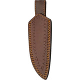 TrailBlaze Damascus Grooved Fixed Blade DM-1360 - 8 Inch Overall With Full Tang Lanyard Hole And Leather Sheath by Damascus