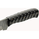 TrailBlaze Damascus Grooved Fixed Blade DM-1360 - 8 Inch Overall With Full Tang Lanyard Hole And Leather Sheath by Damascus