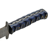 Damascus Pig Sticker Blue Knife - Full Tang Damascus Blade With Leather Sheath And Lanyard Hole by Damascus
