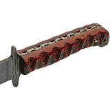 Damascus Pig Sticker Red DM1367RD - 6 Inch Damascus Steel Blade With Full Tang And Leather Sheath by Damascus