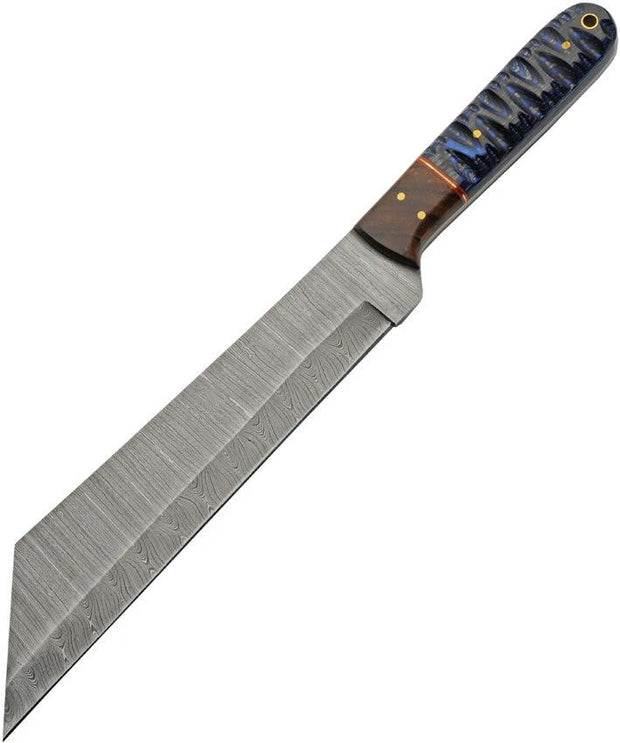 Damascus Seax Fixed Blade Blue DM-1368BL by Damascus