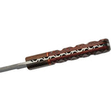 Damascus Seax Fixed Blade Red DM-1368RD - 8.75-Inch Damascus Steel Blade, Full Tang, Leather Sheath by Damascus