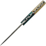 Damascus Skinner DM-1370GN - Full Tang 4 Inch Damascus Blade With Camel Bone And Green Acrylic Handle by Damascus