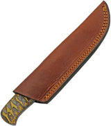 Damascus Yellowjacket Skinner DM1373 - 9 Inch Damascus Steel Skinner Blade With Full Tang And Brown Wood Handle by Damascus