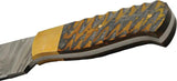 Damascus Yellowjacket Skinner DM1373 - 9 Inch Damascus Steel Skinner Blade With Full Tang And Brown Wood Handle by Damascus