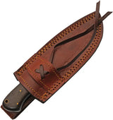 Damascus Hunter White Turquoise DM-1383 - Full Tang Damascus Clip Point Knife With Brown Wood Handle by Damascus