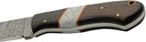Damascus Hunter White Turquoise DM-1383 - Full Tang Damascus Clip Point Knife With Brown Wood Handle by Damascus